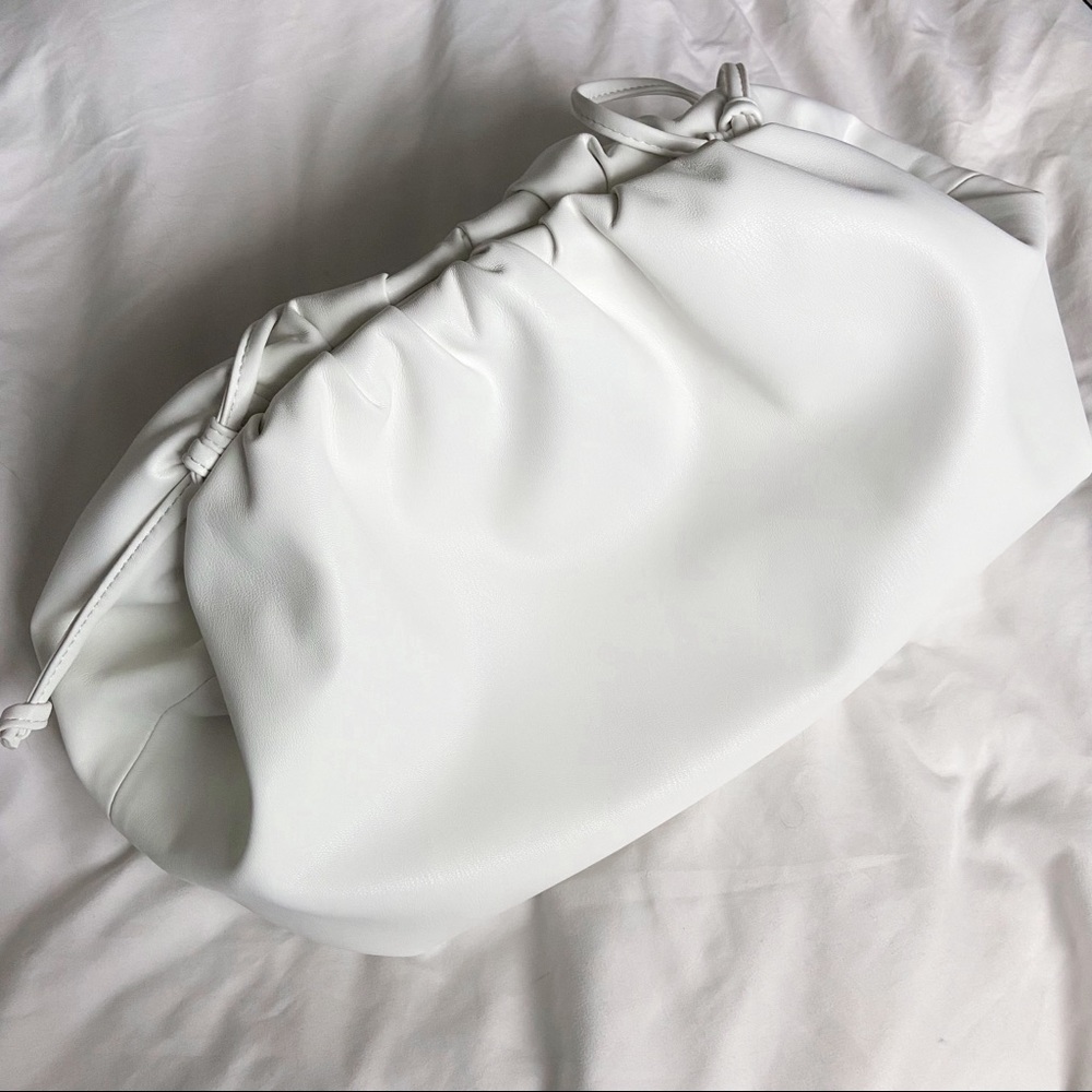 White Dumpling Crossbody and Clutch - Medium size